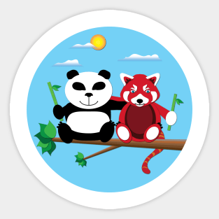 Panda & Red Panda Sticker